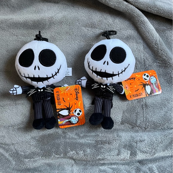 2 Disney Jack Skellington Keychain Plush 2022 Nightmare Before Christmas - Picture 2 of 6